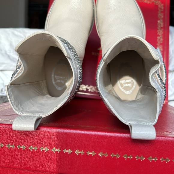 RENE CAOVILLA BOOTS WHITE IVORY WOMENS SIZE 35 5 - Picture 16 of 17